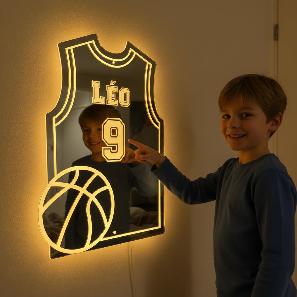 LumiBasket | Lampe Miroir Personnalisée LED Basket