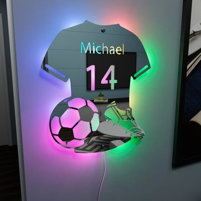 Lumifoot | Lampe Miroir Personnalisée LED Football
